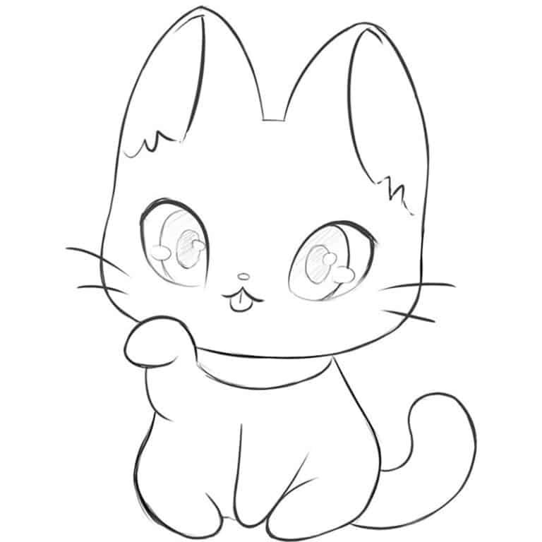 The cutest chibi cat drawing