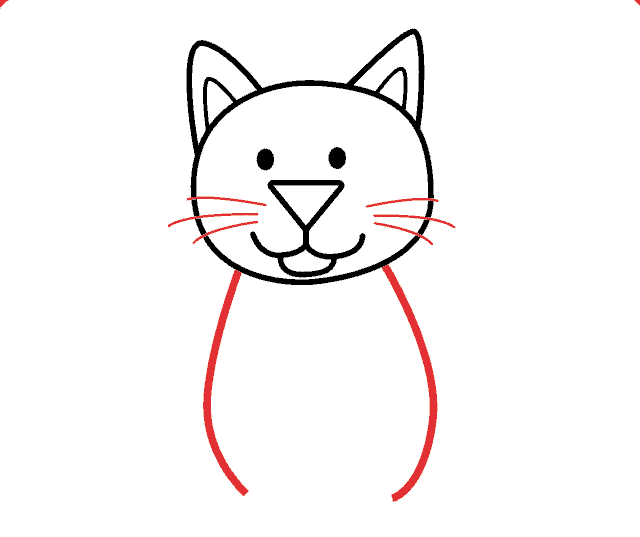 Draw cat whiskers